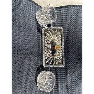 VTG NACHTMANN BLEIKRISTALL 3 PIECE CRYSTAL SMALL SUGAR BOWL AND CREAMER TRAY